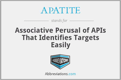 What is the abbreviation for associative perusal of apis that identifies targets easily?